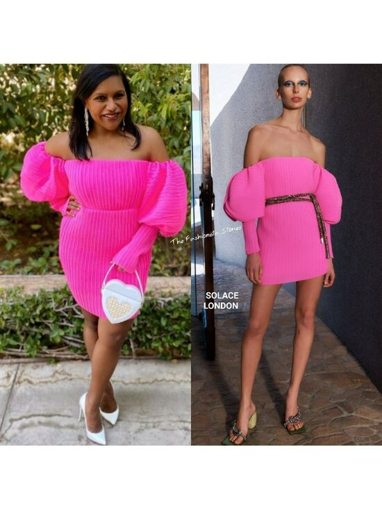 Solace London Dresses & Skirts - Solace London Skye Pleated Puff Sleeve Leopard Print Mini Dress Mindy Kaling
